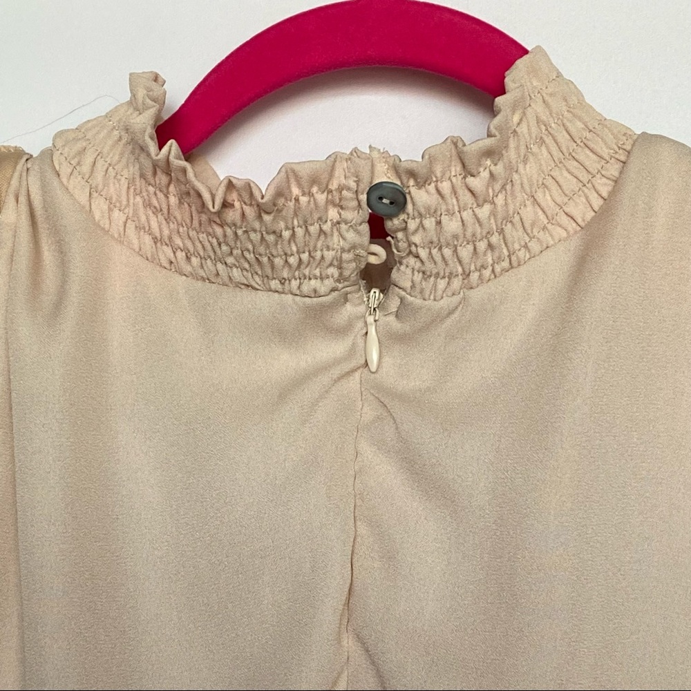 Beige ruffled skirt dress